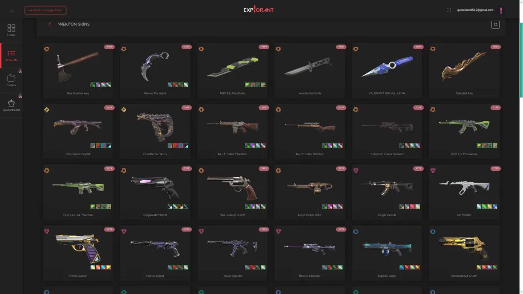 Tài khoản NFA Valorant Random Skins ✔️1-10 Skins